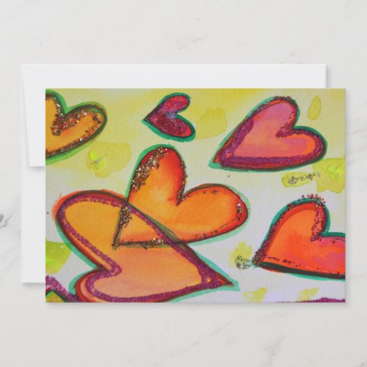 Laugh Hearts Flying Custom Invites Kaart (Voorkant)