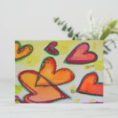 Laugh Hearts Flying Custom Invites Kaart (Staand voorkant)