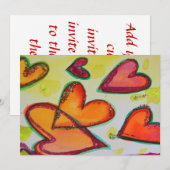 Laugh Hearts Flying Custom Invites Kaart (Voorkant / Achterkant)