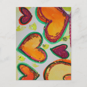 Laugh Hearts Pink Bliss Briefkaart