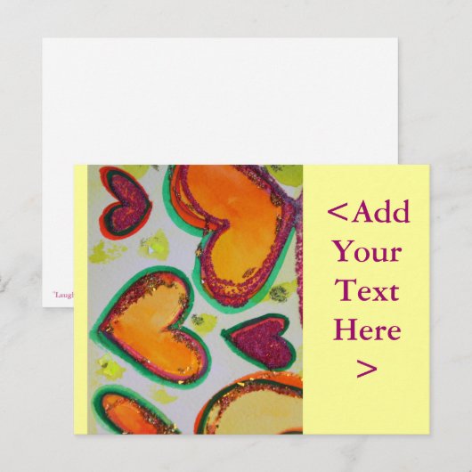 Laugh Hearts Pink Bliss Briefkaart (Voorkant / Achterkant)