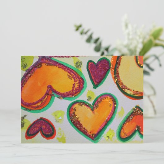 Laugh Hearts Pink Bliss Custom Invitation - Uitnod Kaart (Staand voorkant)