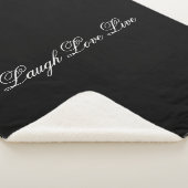 Laugh Love Live Black and White Blanket Sherpa Deken (3/4)