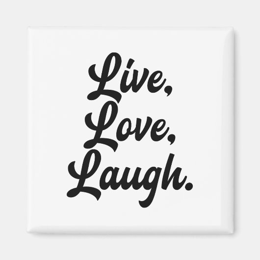 Laugh Love Live Retro Meditation Mindful Positivit Magneet (Voorkant)