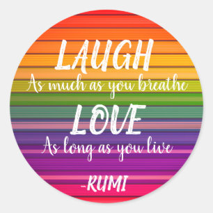 Laugh & Love Rumi Rainbow Ronde Sticker