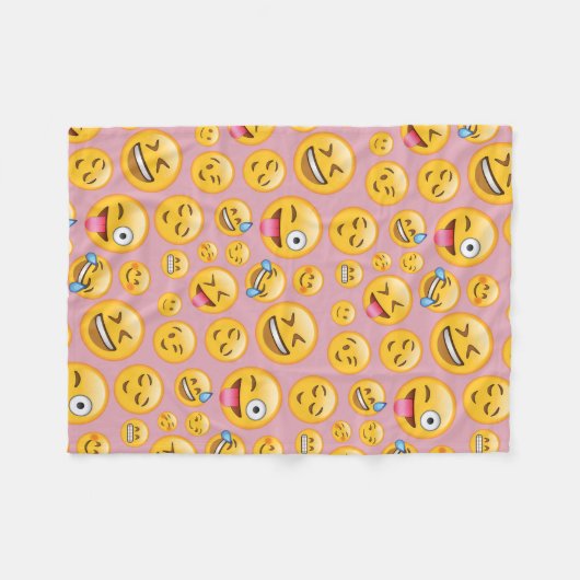 Laugh Out Loud (lol) Emoji Pattern Fleece Deken (Voorkant (Horizontaal))