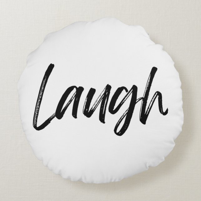 Laugh Print Round Sierkussen Rond Kussen (Achterkant)