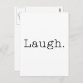 Laugh. Sjabloon zwarte en witte Laugh Quote Briefkaart (Voorkant / Achterkant)