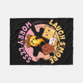 Laugh S'more Worry Less Weekend Clamping Children  Fleece Deken (Voorkant (Horizontaal))