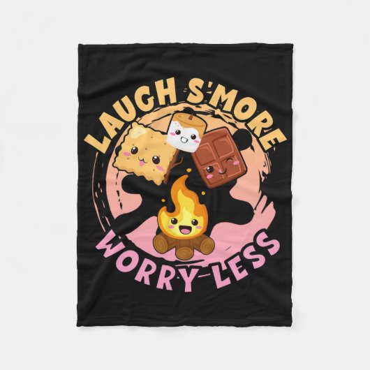 Laugh S'more Worry Less Weekend Clamping Children  Fleece Deken (Voorkant)