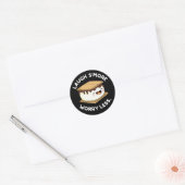 Laugh Smore Worry Miness Funny Smore Pun Dark BG Ronde Sticker (Envelop)