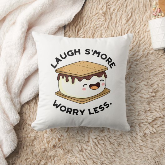 Laugh Smore Worry Miness Funny Smore Pun Kussen (Deken)