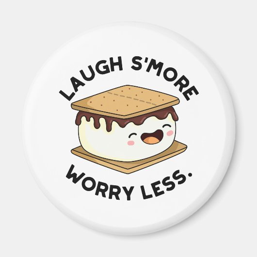 Laugh Smore Worry Miness Funny Smore Pun Magneet (Voorkant)