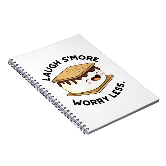 Laugh Smore Worry Miness Funny Smore Pun Notitieboek (Rechterzijde)