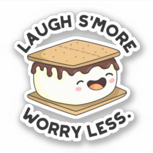 Laugh Smore Worry Miness Funny Smore Pun Sticker