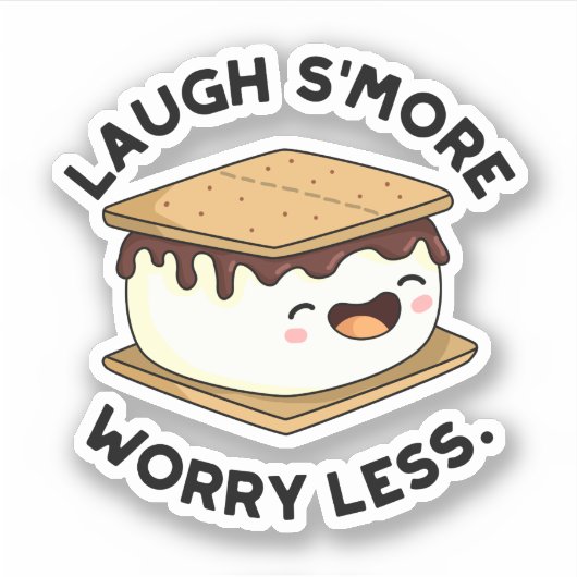 Laugh Smore Worry Miness Funny Smore Pun Sticker (Voorkant)