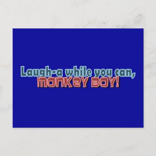 Laugh terwijl je aap-jongen kunt ontwerpen briefkaart (Voorkant)