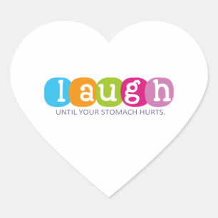 Laugh tot je maag pijn doet hart sticker