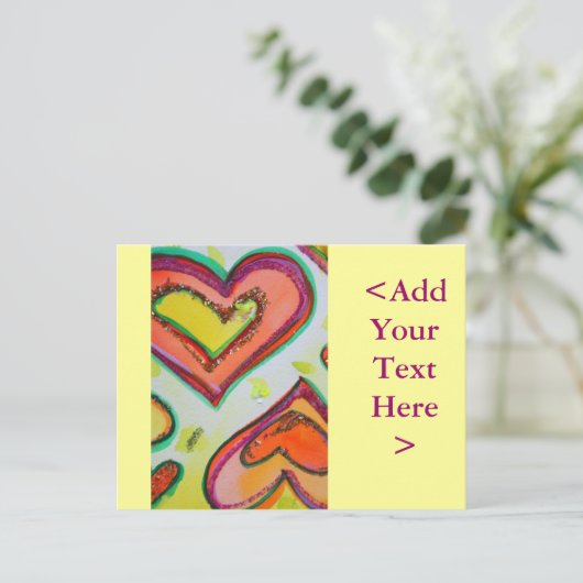 Laugh Two Hearts Briefkaart (Staand voorkant)