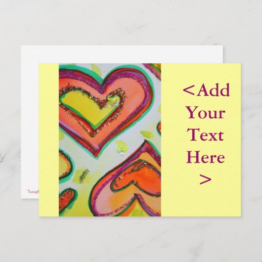 Laugh Two Hearts Briefkaart (Voorkant / Achterkant)