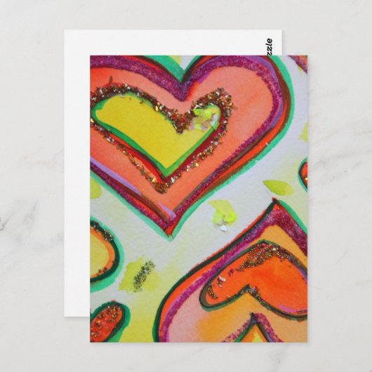 Laugh Two Hearts Briefkaart (Voorkant / Achterkant)