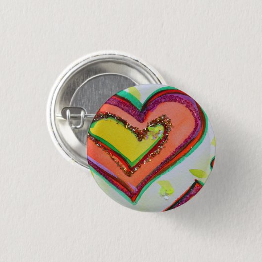 Laugh Two Hearts Buttonnen of Lapel Pins Ronde Button 3,2 Cm (Voorkant /achterkant)
