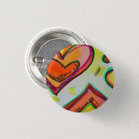 Laugh Two Hearts Buttonnen of Lapel Pins Ronde Button 3,2 Cm (Voorkant /achterkant)
