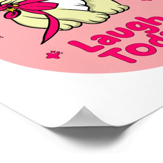 Laugh vandaag Kawaii blij met een grappige kat die Poster (Hoek)