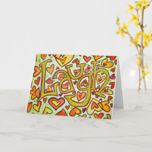 Laugh Wenskaart Kaart (Gele Bloem)
