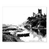 Laugharne Castle, Wales - Ruïnes van Romance Rubberstempel (Afrduk)