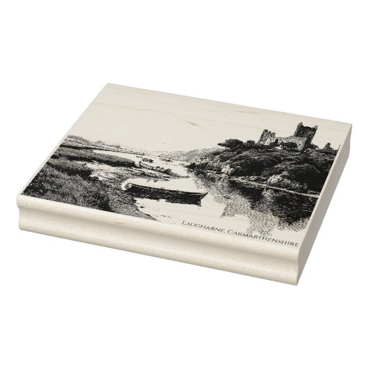 Laugharne Castle, Wales - Ruïnes van Romance Rubberstempel (Stempel)