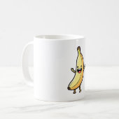 Laughing Banana – Cute Kawaii Illustration Koffiemok (Voorkant links)