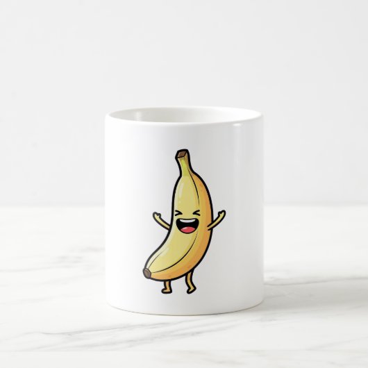 Laughing Banana – Cute Kawaii Illustration Koffiemok (Center)