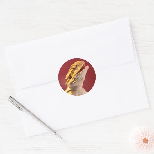 Laughing Bearded Dragon Ronde Sticker (Envelop)
