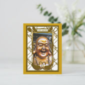 Laughing Buddha Briefkaart (Staand voorkant)