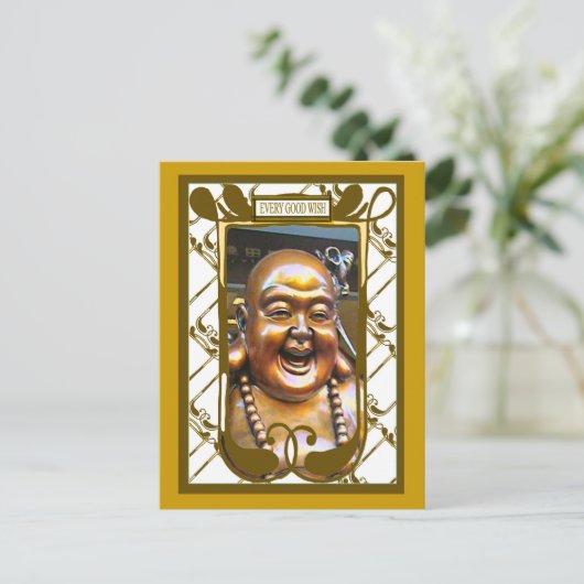 Laughing Buddha Briefkaart (Staand voorkant)