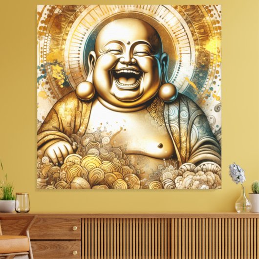 Laughing Buddha Canvas Afdruk (Insitu (Woonkamer))