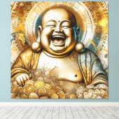 Laughing Buddha Canvas Afdruk (Insitu (Houten vloer))