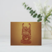Laughing Buddha (donkerrood) Briefkaart (Staand voorkant)