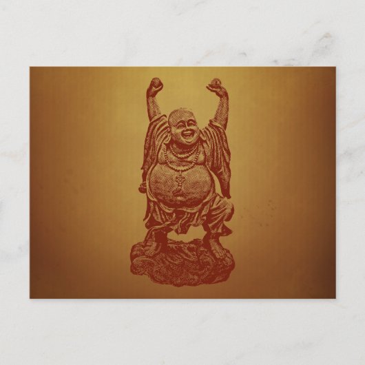 Laughing Buddha (donkerrood) Briefkaart (Voorkant)