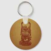 Laughing Buddha (donkerrood) Sleutelhanger (Voorkant)