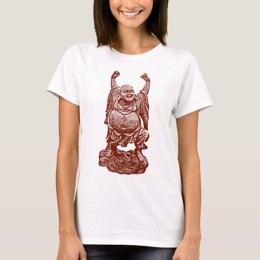 Laughing Buddha (donkerrood) T-shirt (Voorkant)