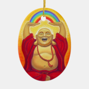 Laughing Buddha Rainbow Ornament