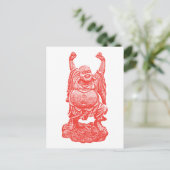 Laughing Buddha (rood) Briefkaart (Staand voorkant)