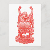 Laughing Buddha (rood) Briefkaart (Voorkant)