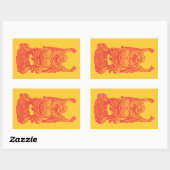 Laughing Buddha (rood) Rechthoekige Sticker (Vel)