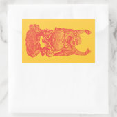 Laughing Buddha (rood) Rechthoekige Sticker (Tas)