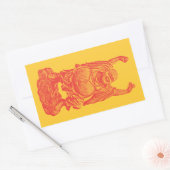 Laughing Buddha (rood) Rechthoekige Sticker (Envelop)