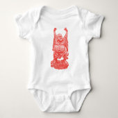 Laughing Buddha (rood) Romper (Voorkant)