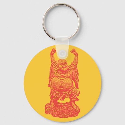 Laughing Buddha (rood) Sleutelhanger (Voorkant)